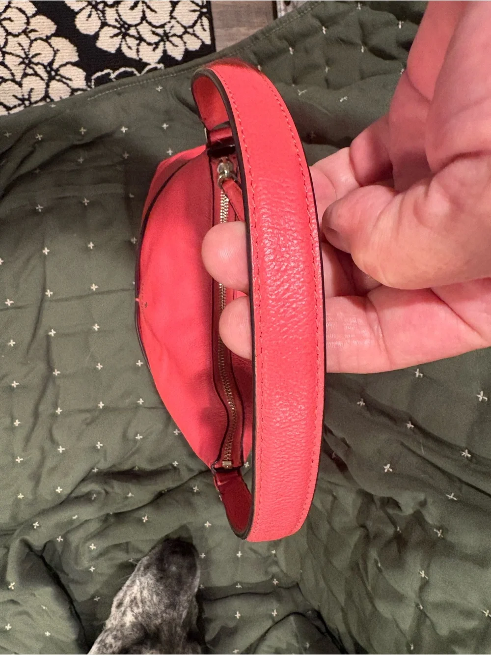 kate spade coral Leather Shoulder Hobo Bag